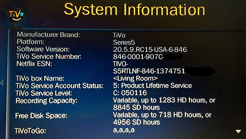 TiVo Premiere Elite/XL4 TCD758250