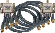 Package of (2) 1x2 high frequency splitter and 4 coax cables